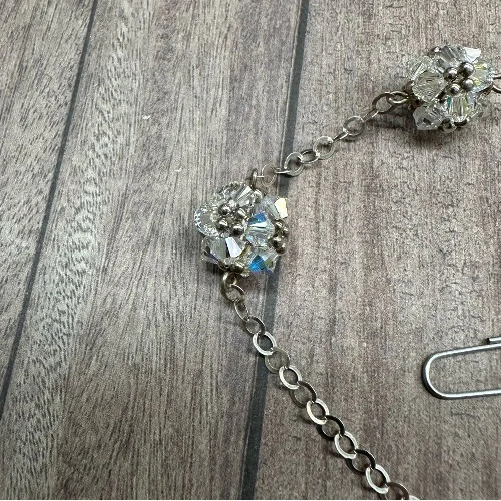 Sterling‎ Silver Crystal Ball Bracelet B4